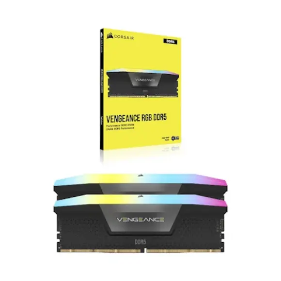 RAM -desktop- Corsair- DDR5,5600MHz -32GB -2x16GB -DIMM,VENGEANCE RGB -DDR5- Black -Heatspreader,RGB LED,1